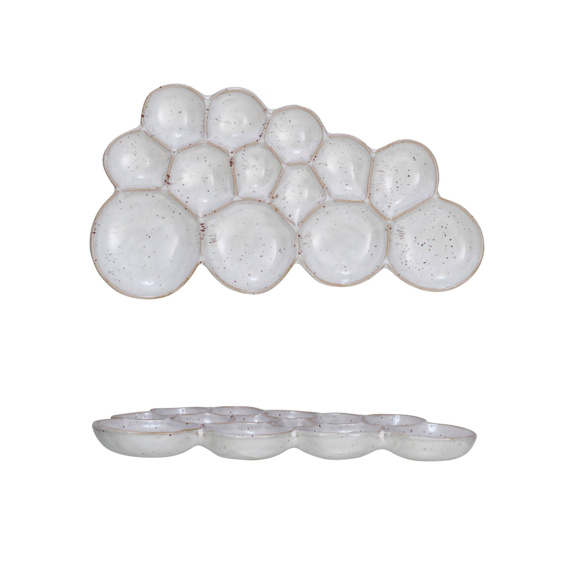 Hello Honey® White Speckled 13-Section Stoneware Dish